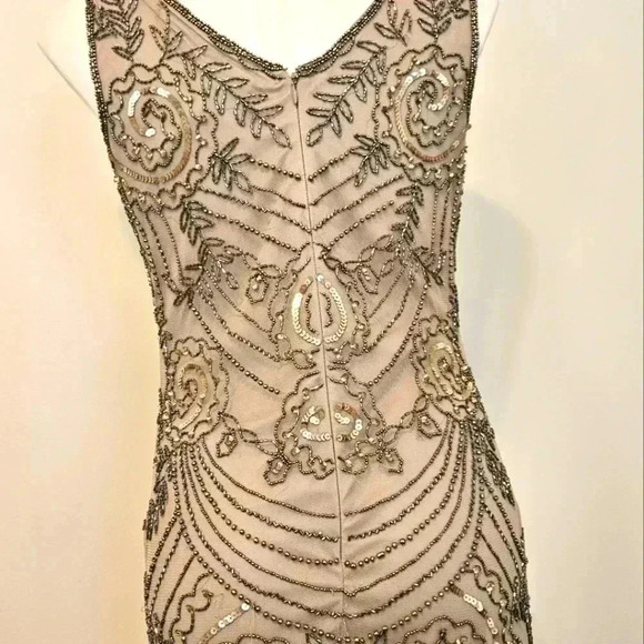PRELUDE 💯 Rayon Beaded Sequin Evening Dress Size 4 - Picture 2 of 14